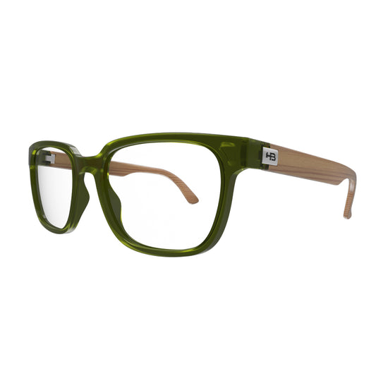 Armação de Grau HB 0449 Matte Green Pickle/ Dark Wood - Lente 5,2 - Loja HB