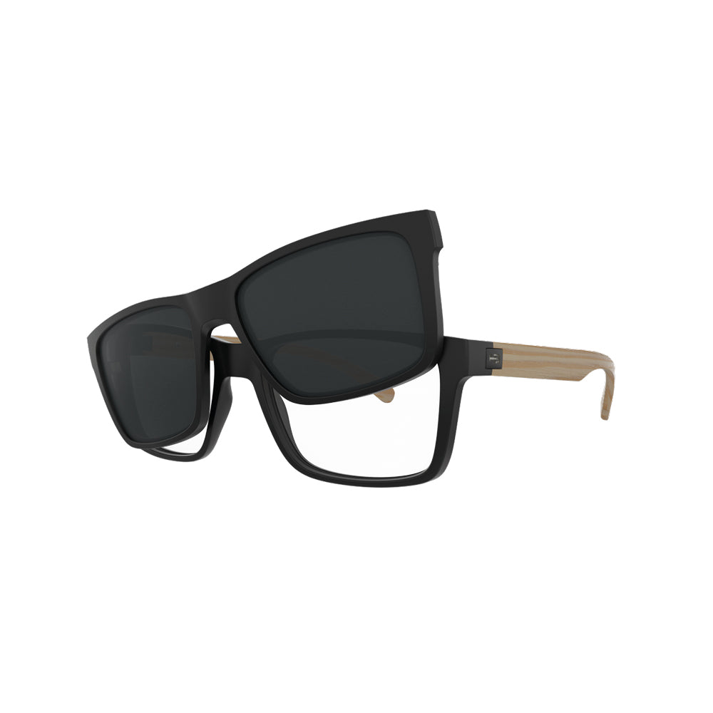 HB SWITCH 0472 Matte Black Wood/ Polarized Gray - Armação - Loja HB