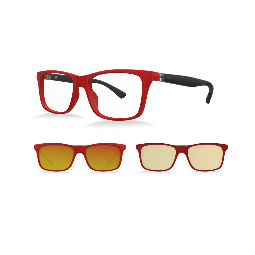 HB Switch 0481 M Fire/ M Black Polarized Red/ Gamer - Grau - TAM 49 mm