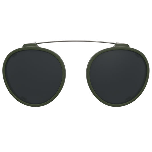 Clip On para Óculos de Grau HB Switch 0420 Matte Solid Green Polarized Gray