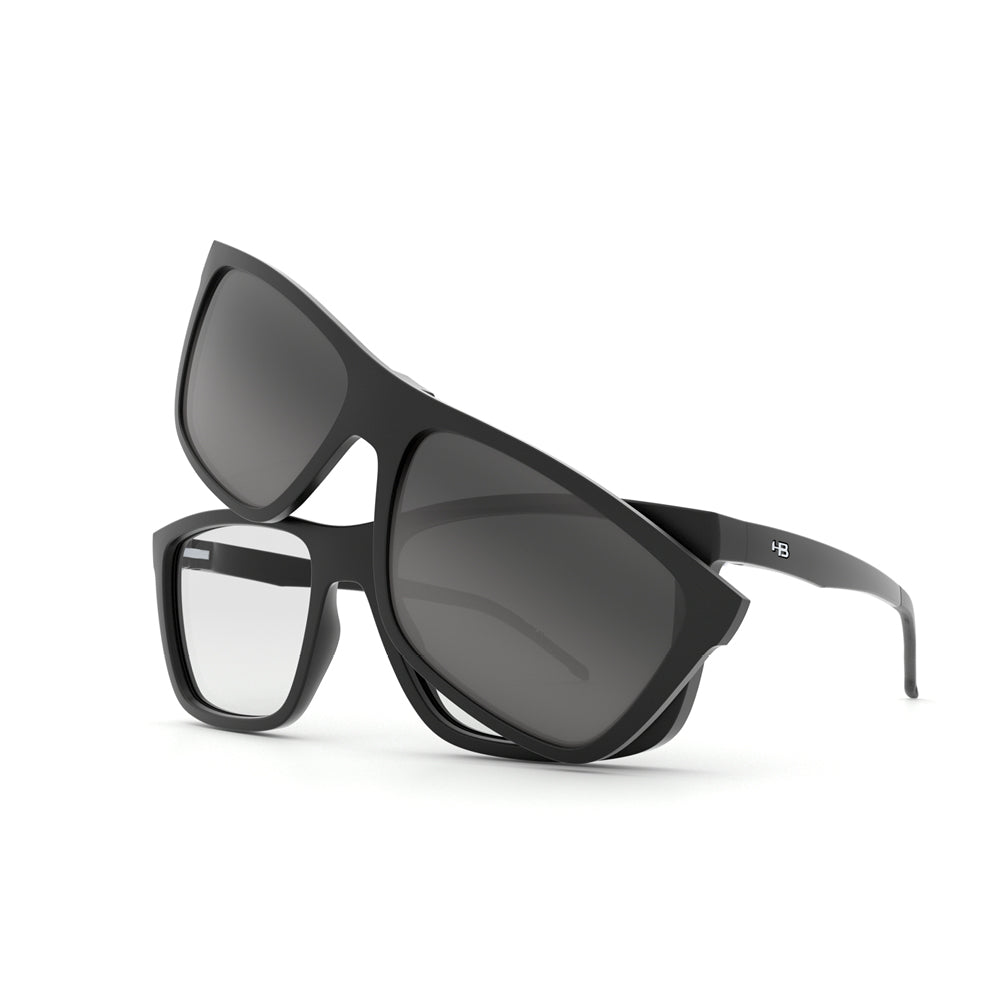 Óculos de Grau HB 0380 Switch Clip On Matte Black/ Polarized Gray - Loja HB