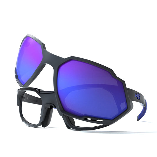 Óculos de Grau HB Rush Clip On Matte Graphite/ Blue Chorme - Loja HB