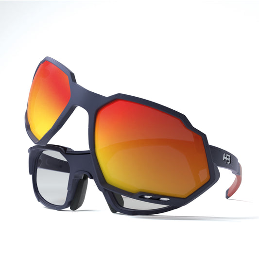 Óculos de Grau HB Rush Clip On Matte Navy/ Multi Red - Loja HB